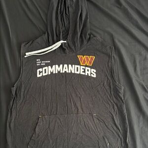 Black XL Washington Commanders Sleeveless Hoodie